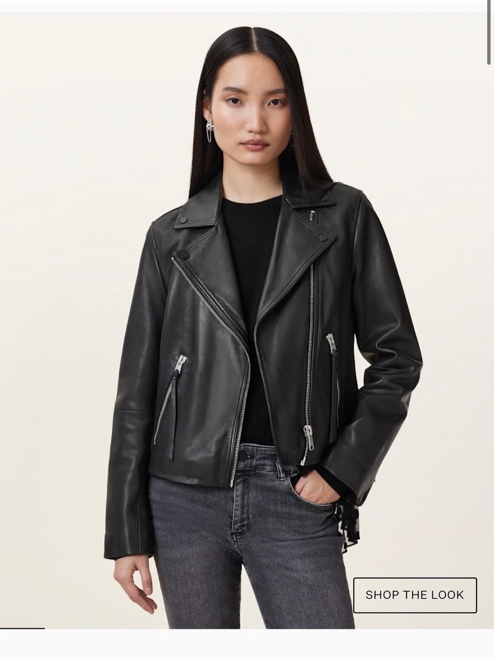Leather Moto Jacket - Black